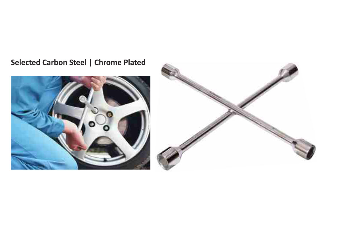 Cross Wheel Spanners - Chrome Plated