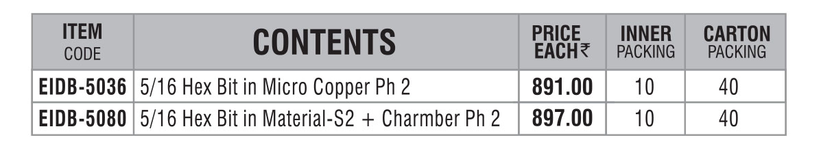 Spare Bit for Impact Driver Set - size - specifications