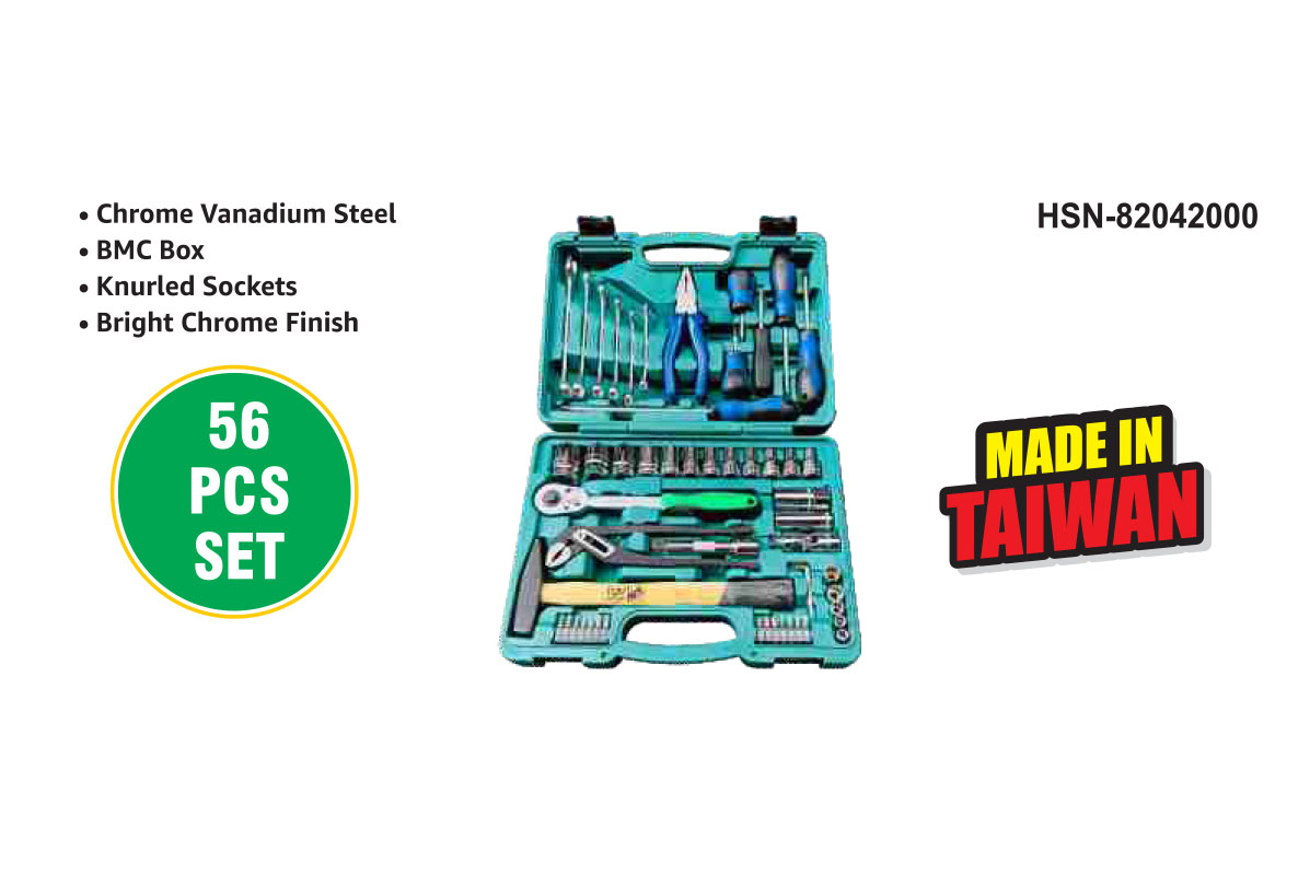 (12.7 mm) 12 & (6.3 mm) 14 SQ. Drive 56 Pcs Socket & Bit Set